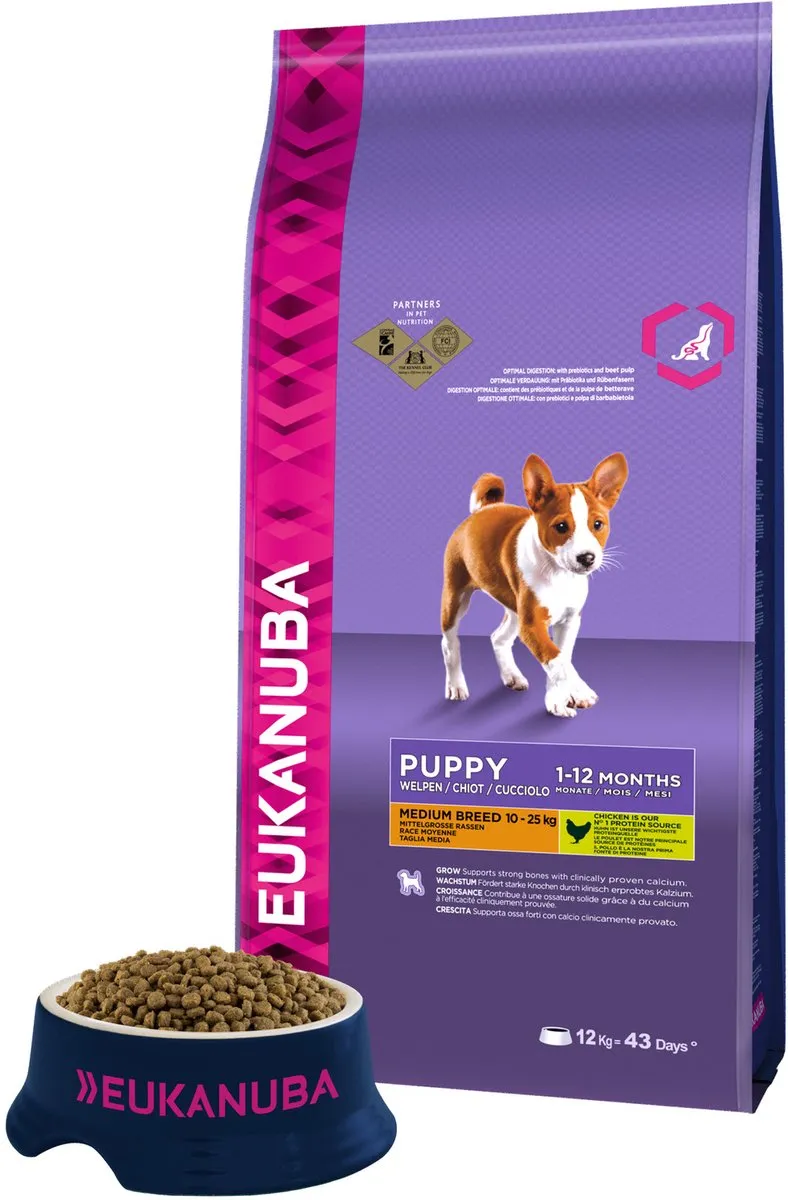 Eukanuba Puppy Medium Breed Kip Hondenbrokken 12kg