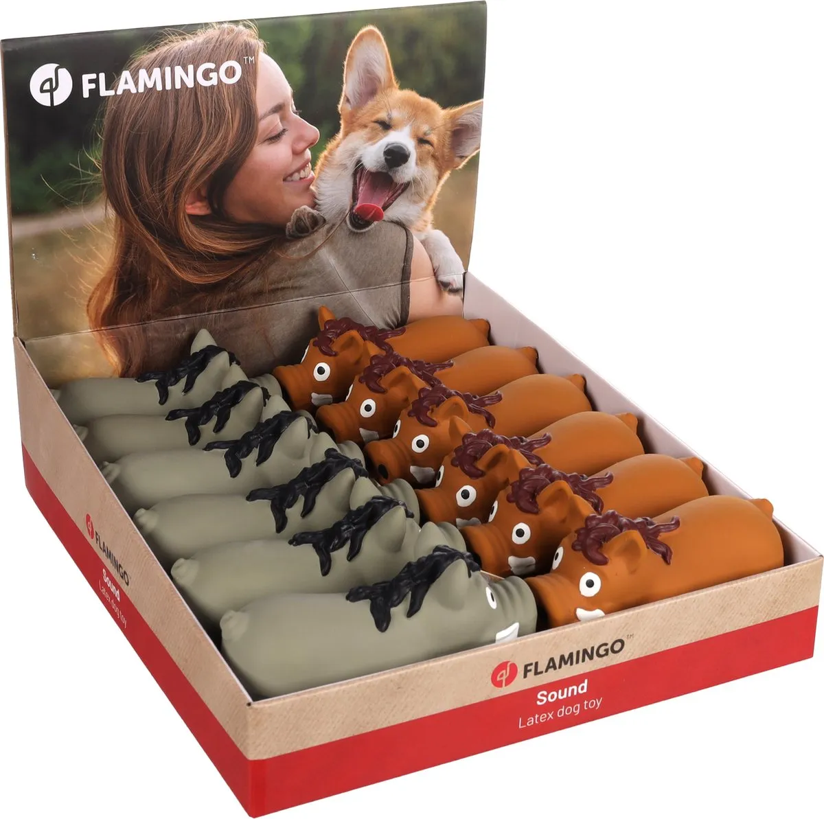 Flamingo Tomin Hs Latex Everzwijn Speelgoed Honden - 1 Stuk - Meerdere kleuren