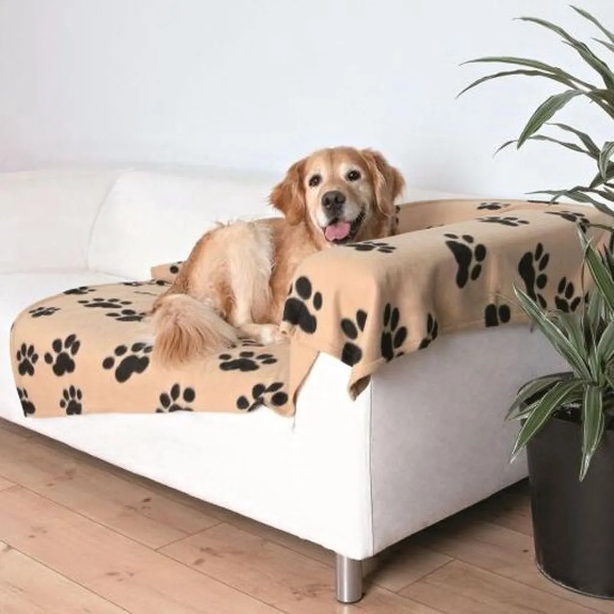 Trixie Barney Fleece Hondendeken XL - Zwart/Beige