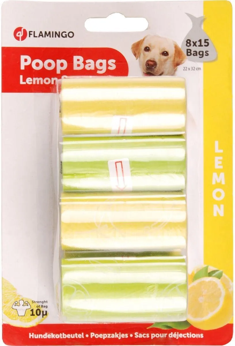 Flamingo Hondenverzorging Poepzakjes Lemon - 120 Stuks - afbeelding 6 van 6