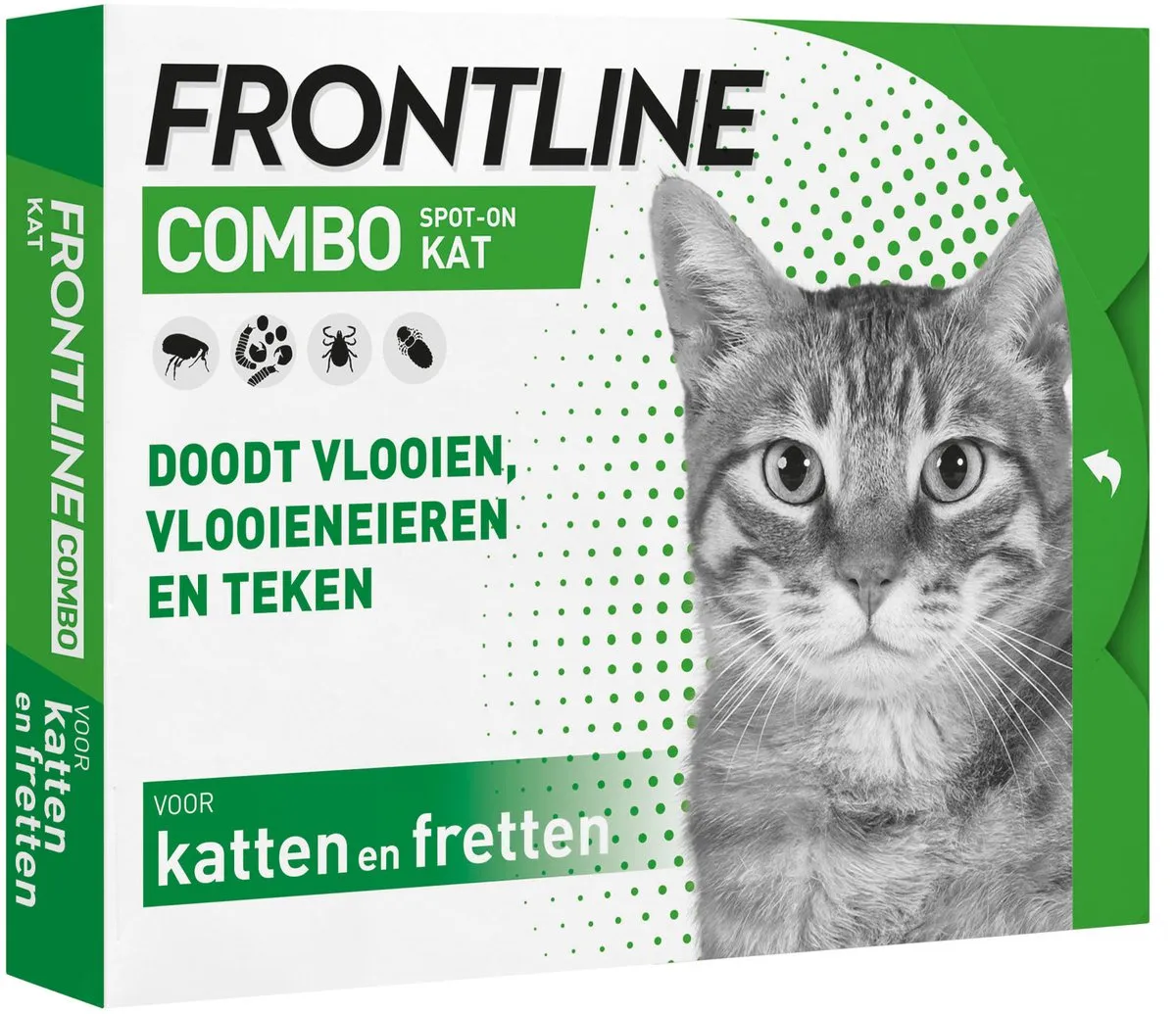 Frontline Combo Kat Vlooiendruppels 6 Pipetten - 3ml