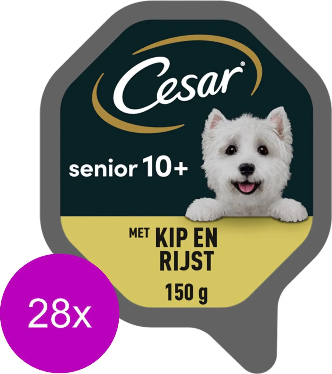 César Alu Senior Hondenvoer 150g - 28x Kip & Rijst