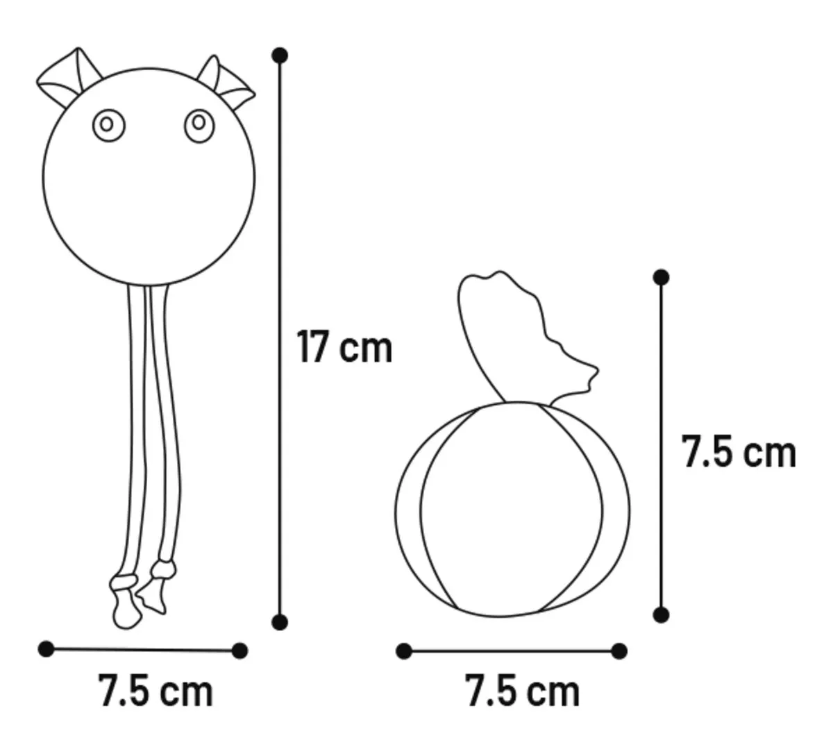 Flamingo Jayla Muis & Bal Kattenspeelgoed - Meerkleurig - 2 Stuks