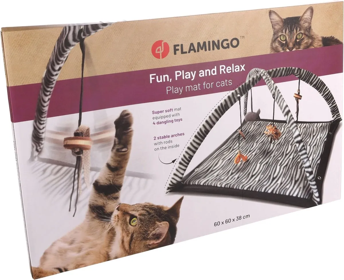 Flamingo Zerba Speelmat - 54,5x54,5x33cm - Meerkleurig