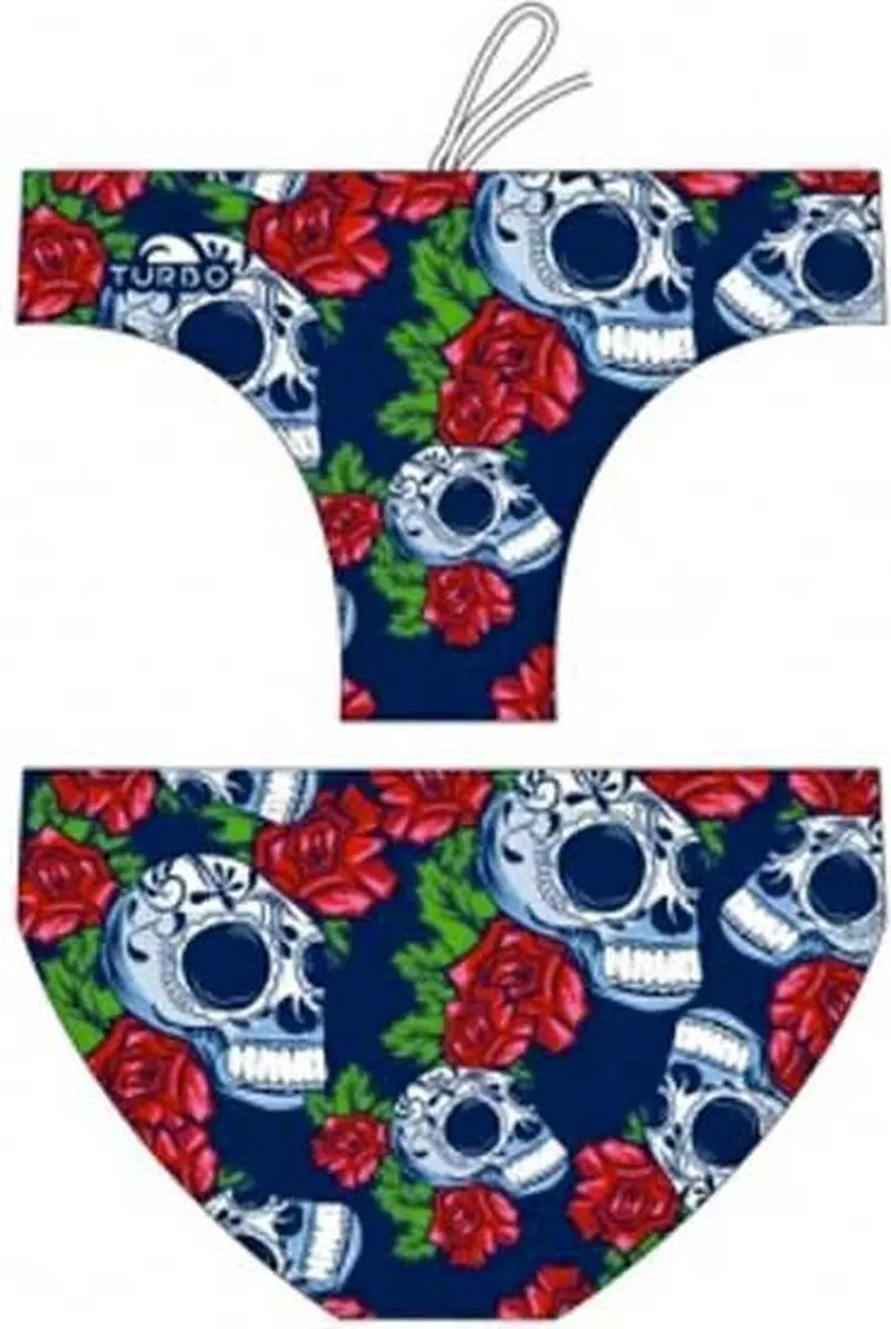Turbo Roses & Skulls Zwemslip Blauw L Man
