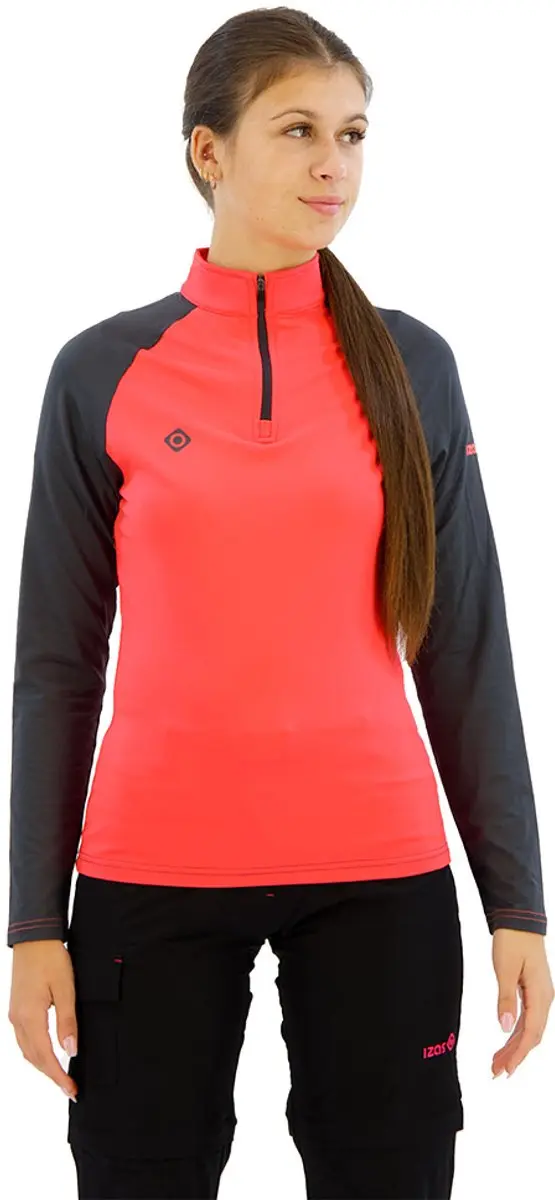 Izas Indus Half Rits Lange Mouw T-shirt Oranje,Roze M Vrouw