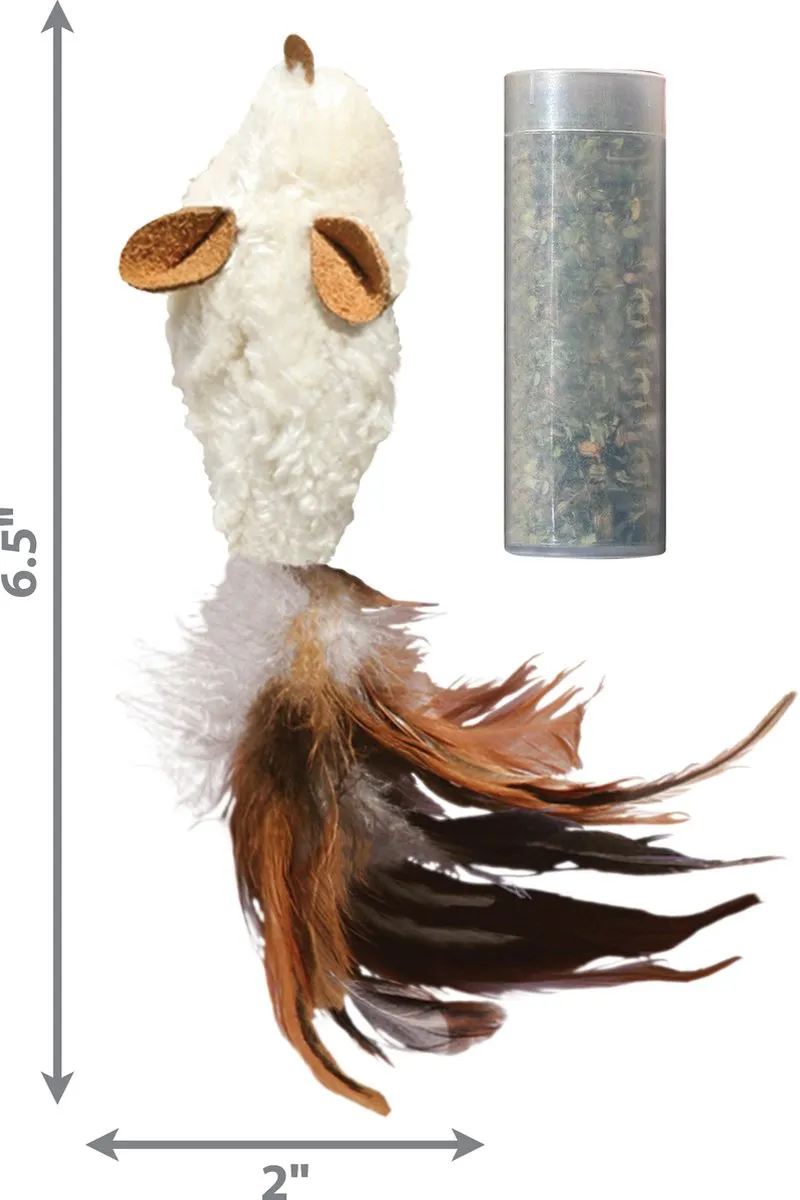KONG Feather Muis Catnip - 17 cm - Multi