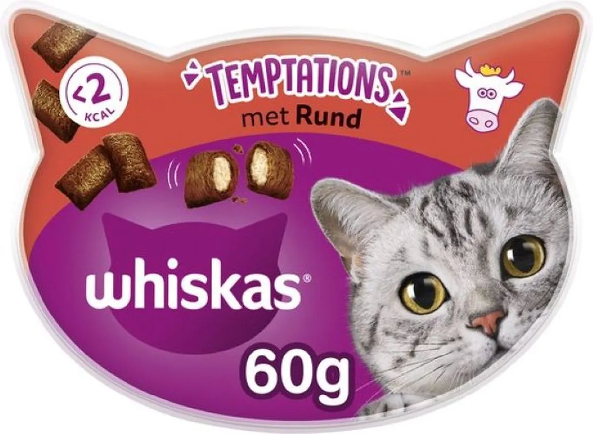 Whiskas Temptations Rund Snacks 3x60g