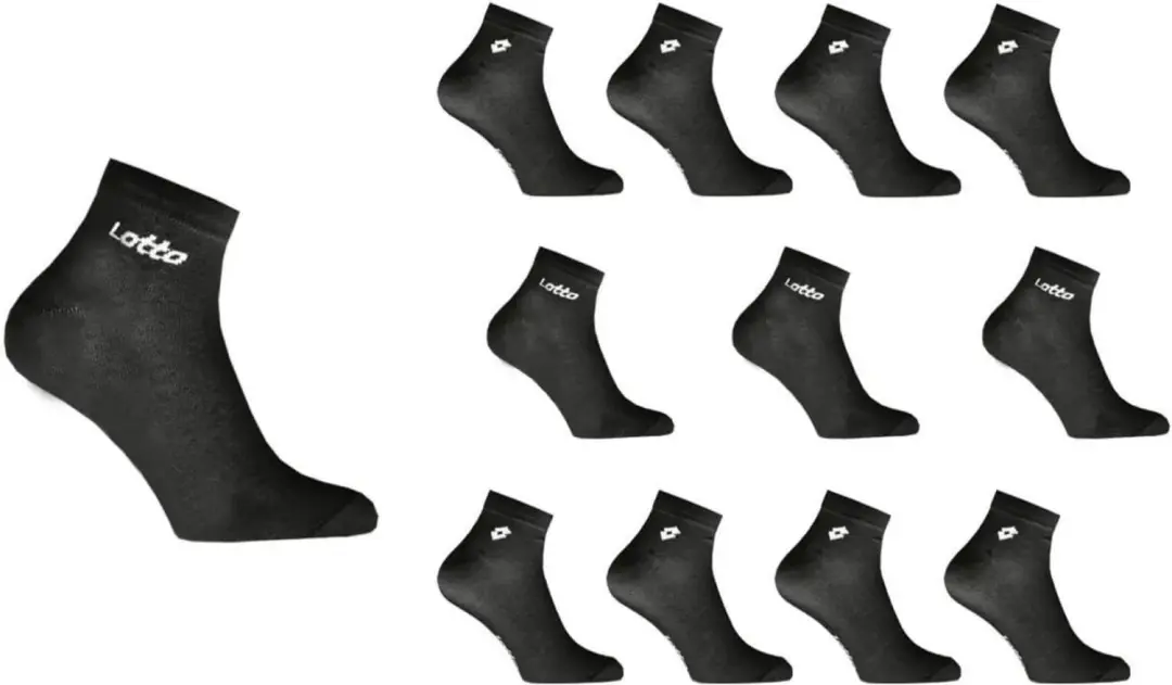 Lotto Heren Sportsokken Kort Zwart 6-Pack