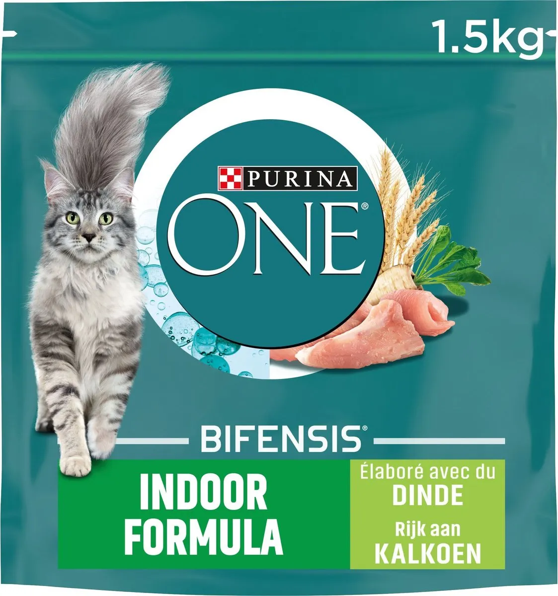 Purina ONE Indoor Kalkoen & Volkoren Granen Kattenvoer