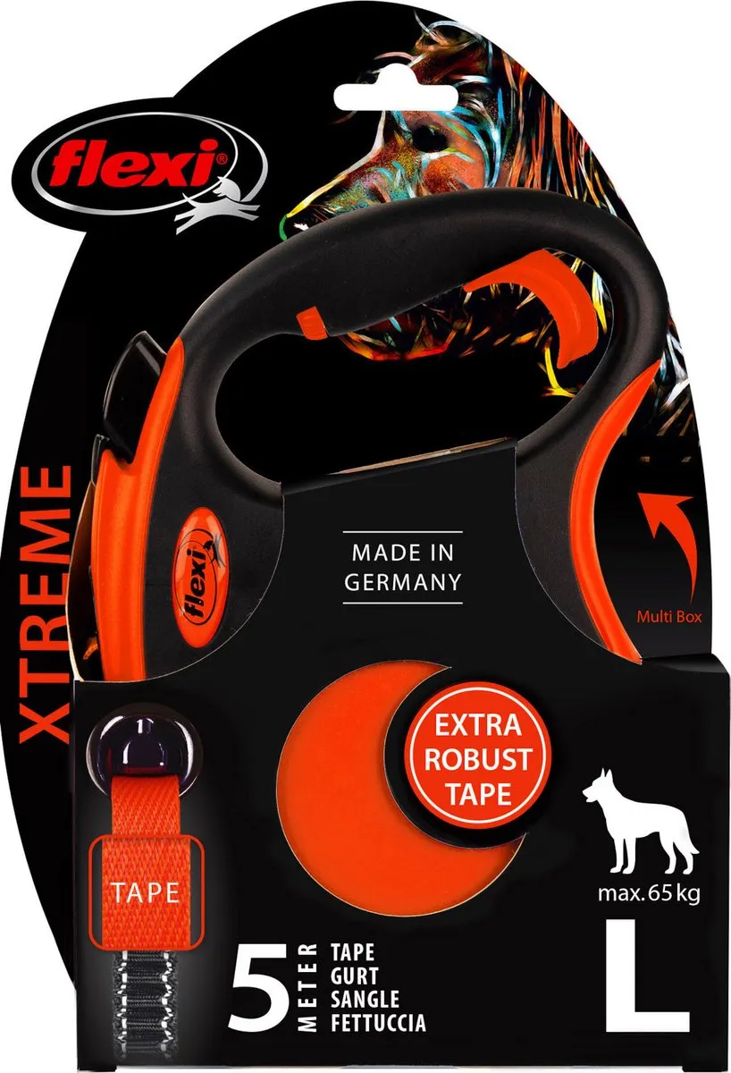 Flexi Rollijn XTREME Tape Leash L - Oranje
