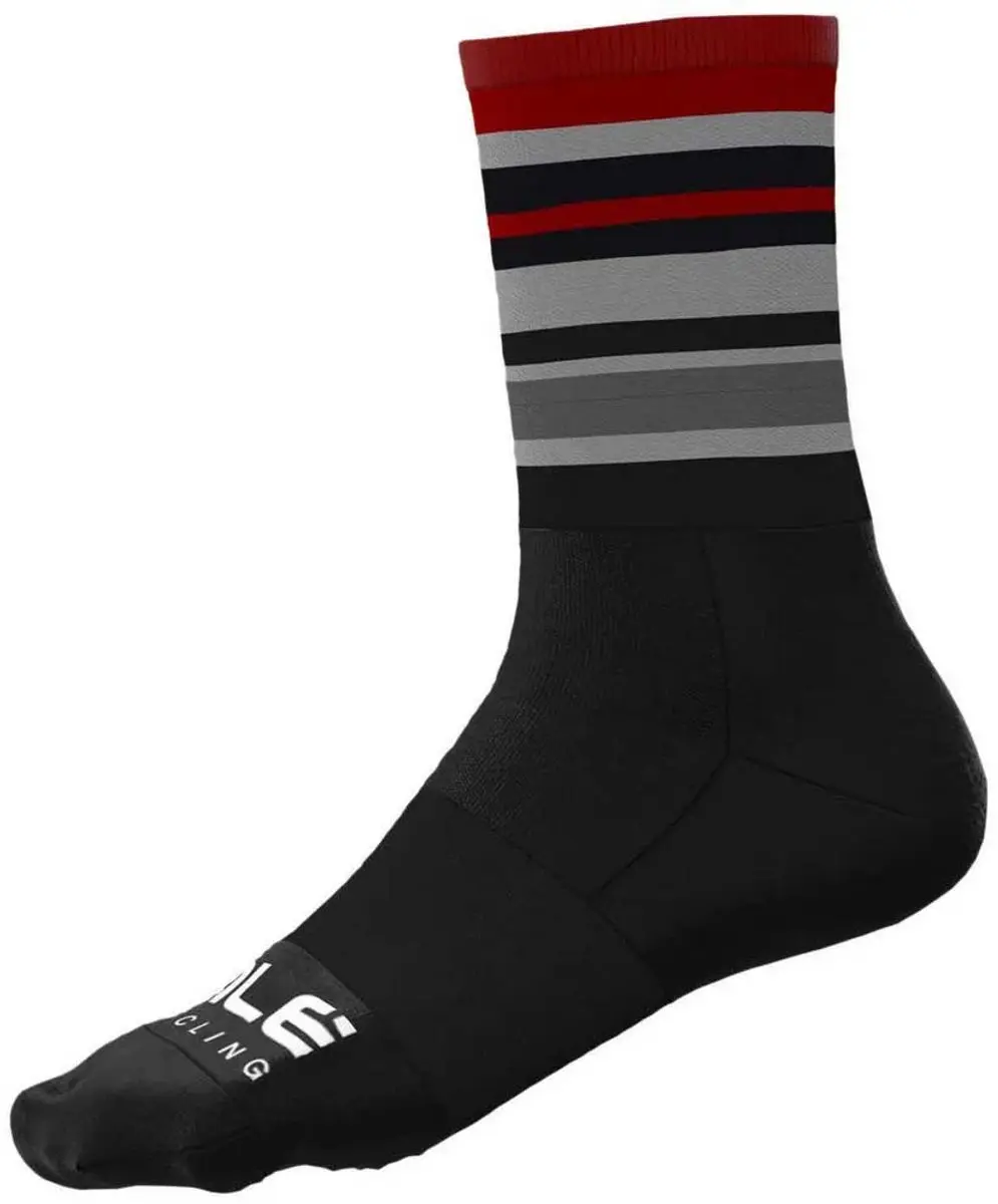 Alé Stripes Sokken - Zwart/Bordeaux - EU 40-43 - afbeelding 2 van 3