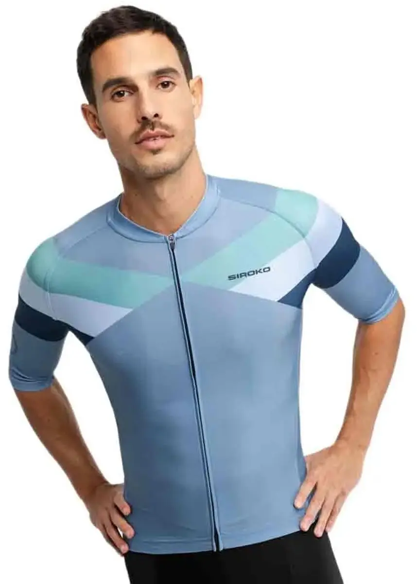 Siroko M2 Susten Korte Mouw Wielertrui Blauw