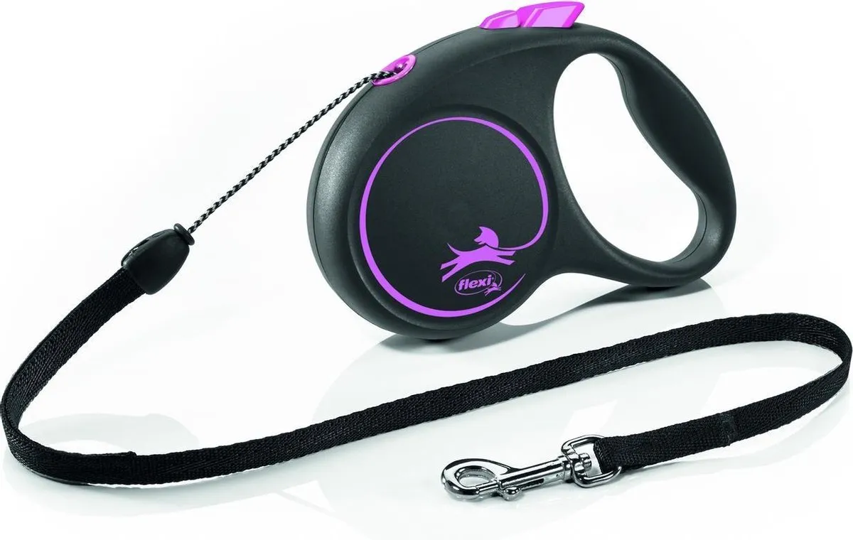 Flexi Black Design Rollijn Hondenriem - S 5m - Blauw