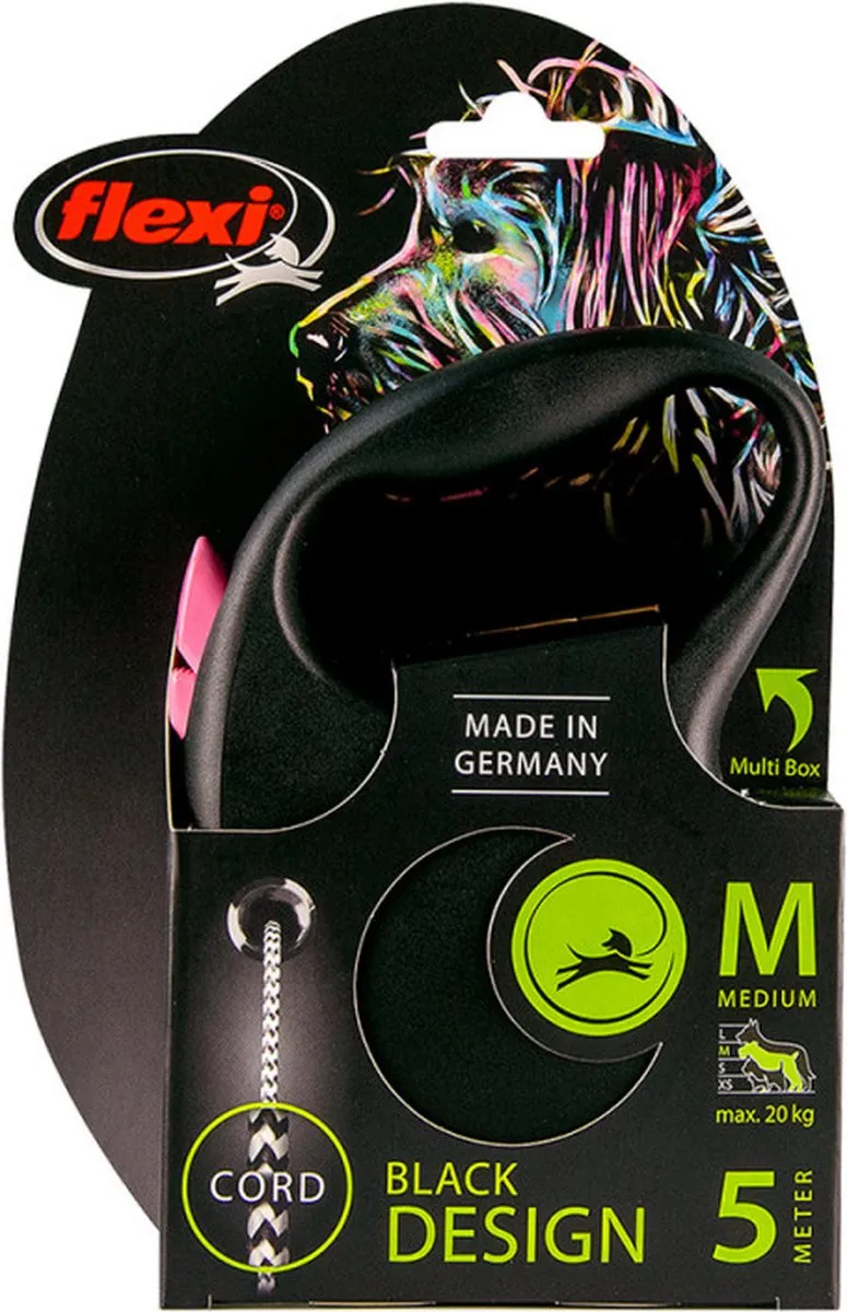 Flexi Black Design Rollijn Hondenriem - S 5m - Blauw