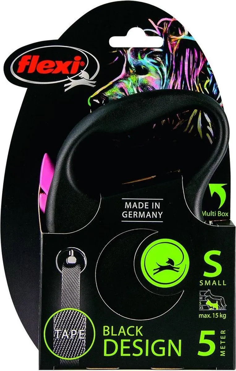 Flexi Black Design Rollijn Hondenriem - S 5m - Blauw