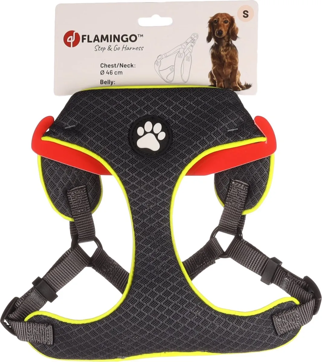 Flamingo Step&Go Tasha Hondenharnas Anti-Trek - Maat S - Grijs