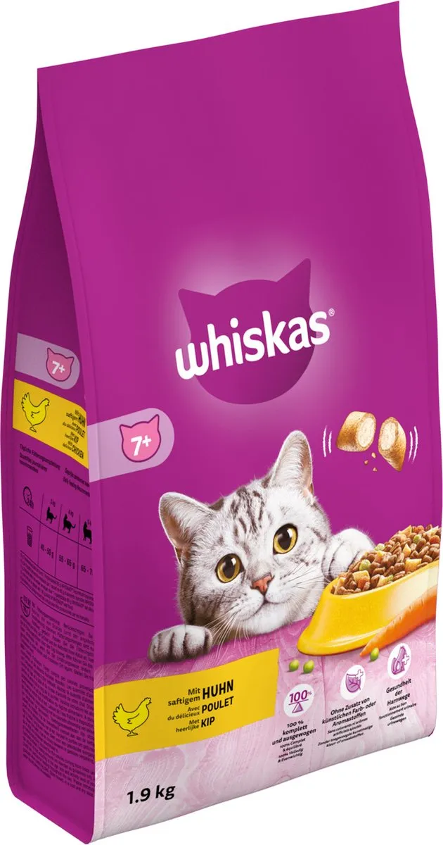 Whiskas Brokjes Senior Kip - Kattenvoer - 1.9 kg