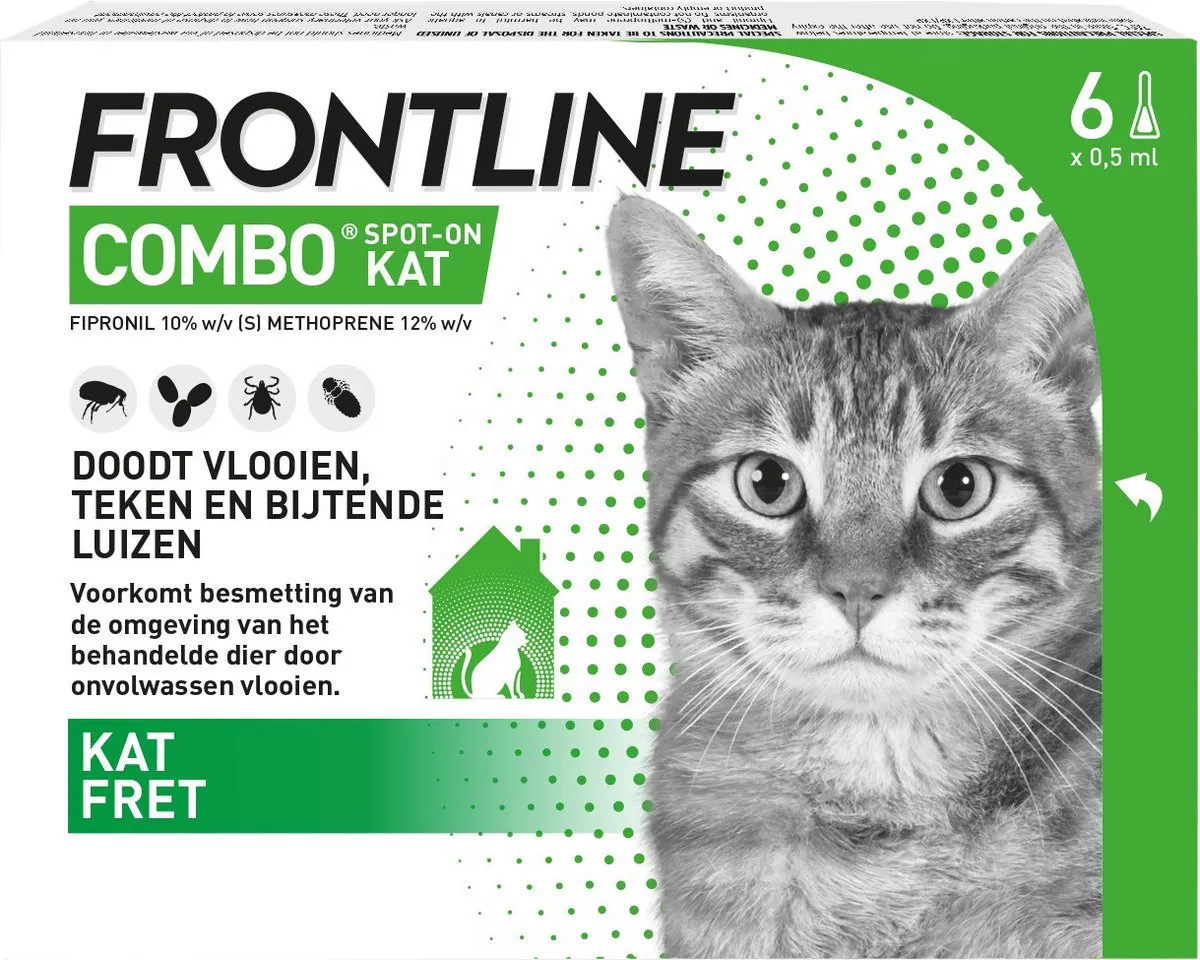 Frontline Combo Spot On Kat Anti-Vlooienmiddel 3 Pip - 1.5ml - afbeelding 6 van 6