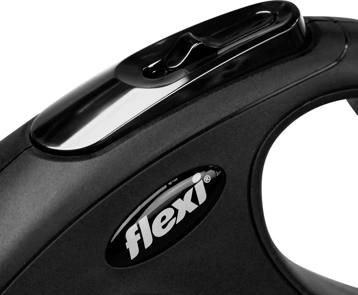 Flexi New Classic Koord Rollijn - Zwart - M - 8m