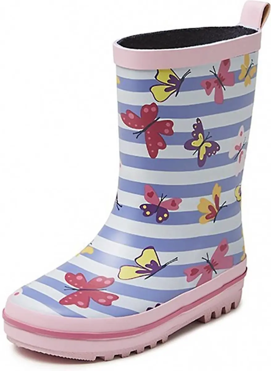 Gevavi Boots Vlinder Roze Laarzen Rubber Meisjes