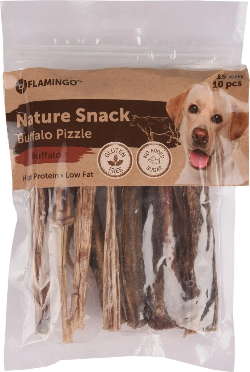 Flamingo Nature Bullepees Hondensnack 170g - 10x15cm