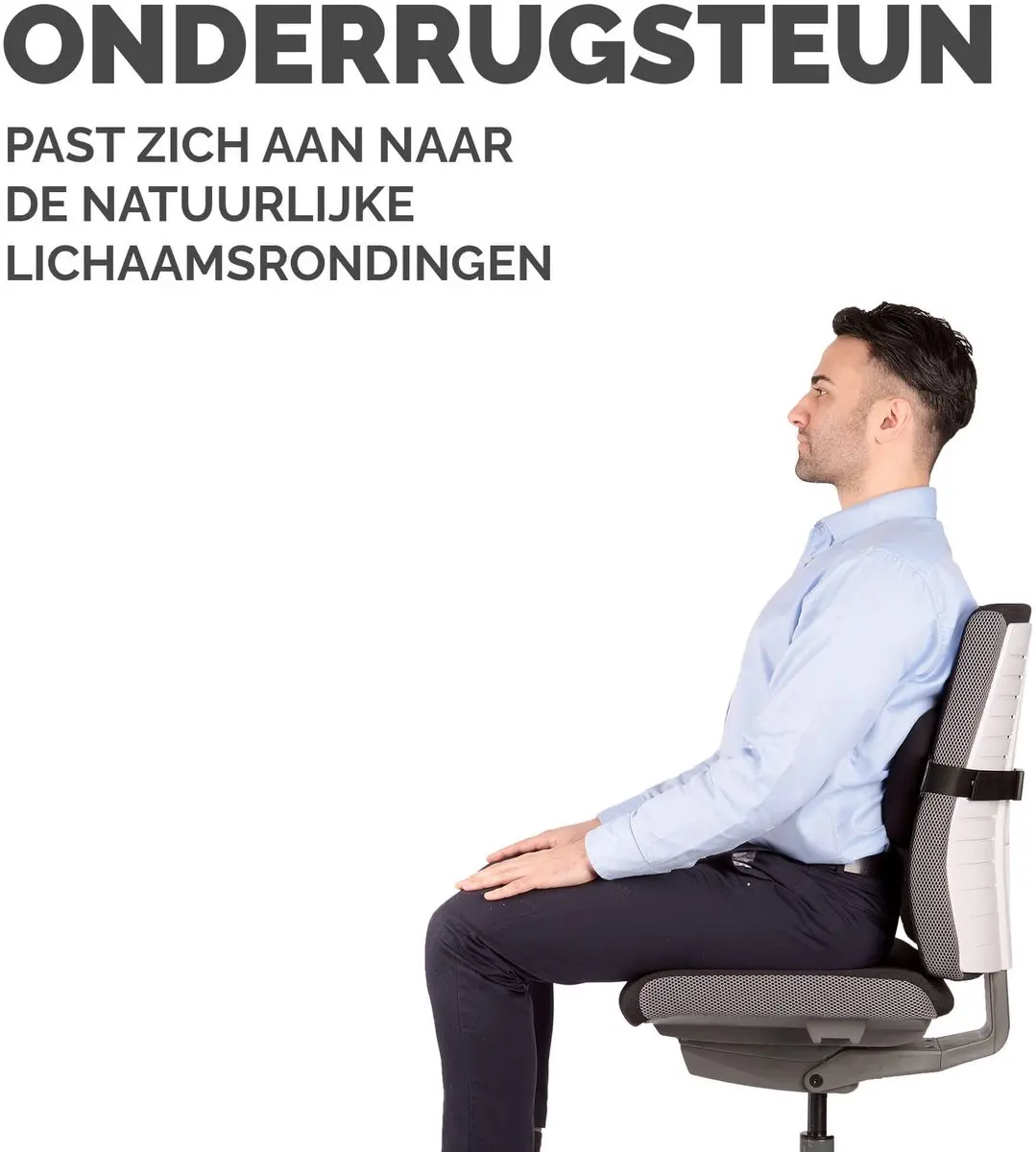 Fellowes PlushTouch Rugsteun - Memory Foam - Zwart - afbeelding 4 van 6