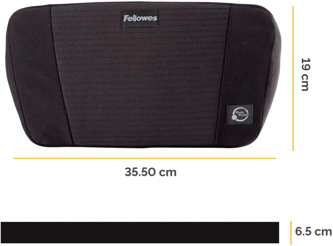 Fellowes PlushTouch Rugsteun - Memory Foam - Zwart - afbeelding 5 van 6
