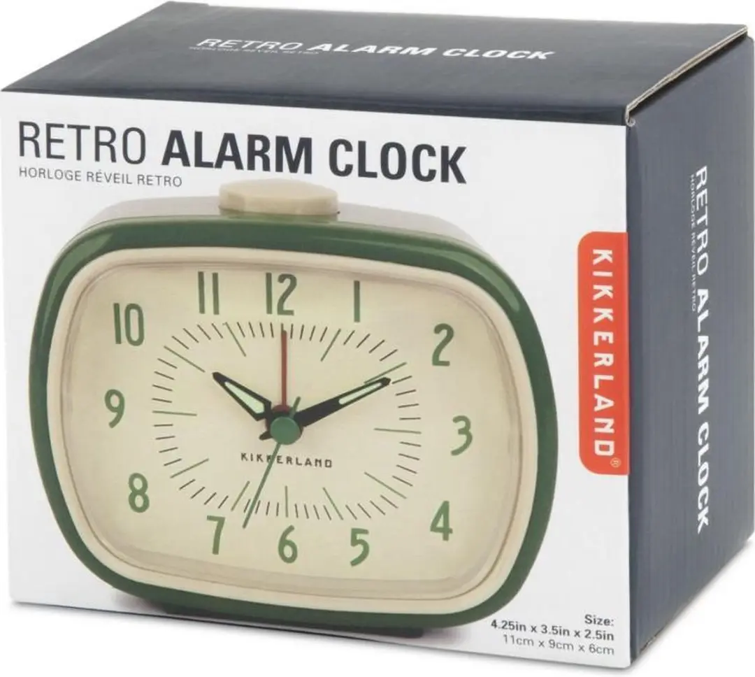 Kikkerland Retro Wekker - Groen - AA Batterij - afbeelding 6 van 6