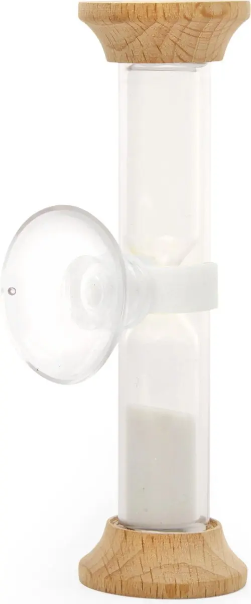 Kikkerland 5 Minuten Douche Timer - Wit/Bruin - afbeelding 2 van 6