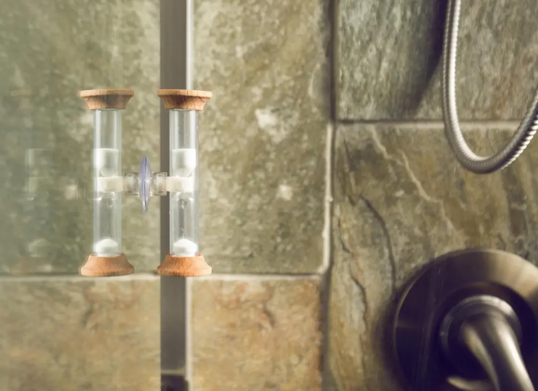 Kikkerland 5 Minuten Douche Timer - Wit/Bruin - afbeelding 3 van 6