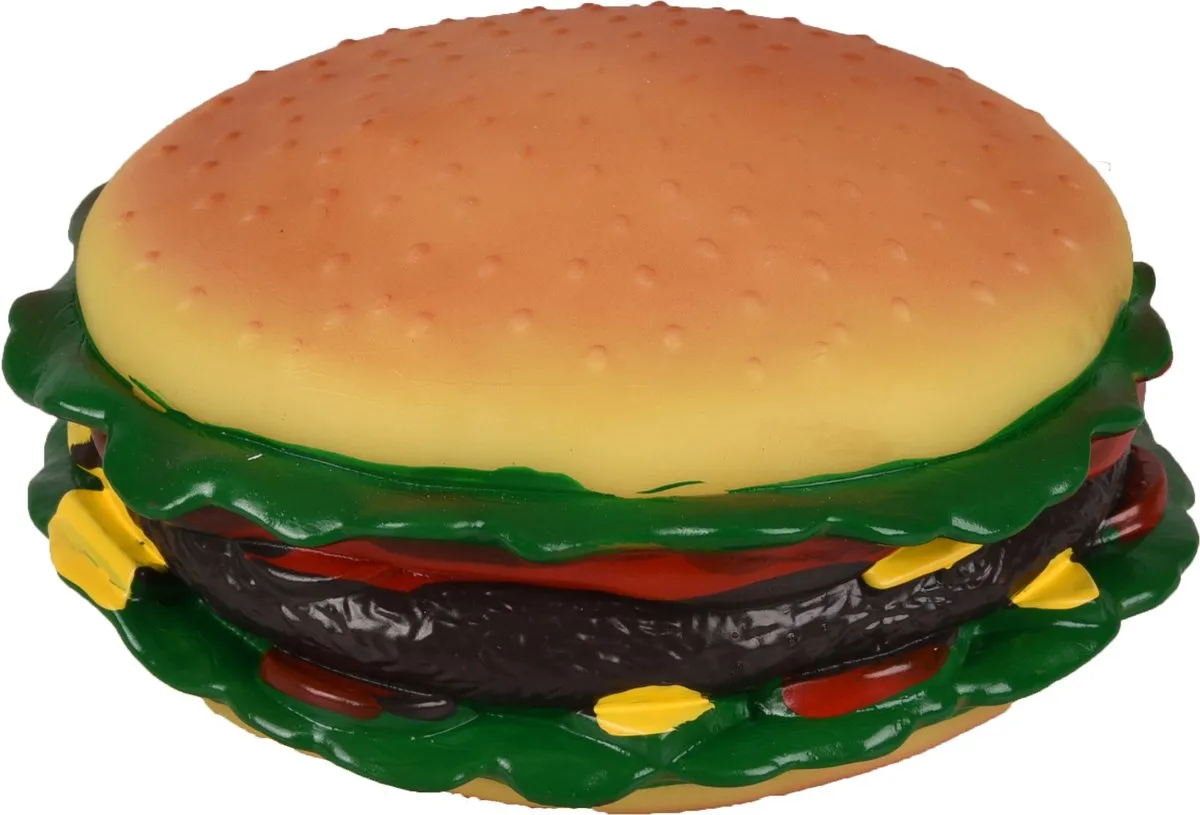 Flamingo Vinyl Big Hamburger Hondenspeelgoed 15cm