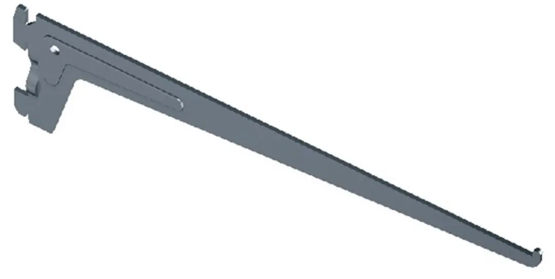 Element Drager Enkel 2-haaks 40cm Wit 10105-00601 - afbeelding 2 van 3