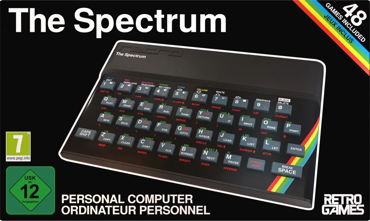 Plaion The Spectrum Retro 48 Ingebouwde Games - Zwart