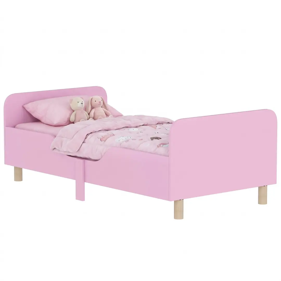 AIYAPLAY Kinderbed MDF, grenenhout 143,5L x 74,2B x 50H cm Roze