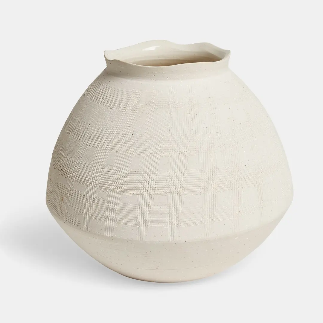 Loberon Torovina vaas set van 2 - Crème - afbeelding 6 van 6