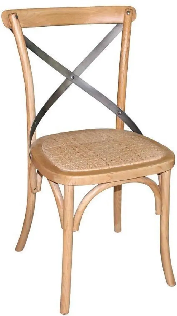 Bolero houten stoelen met gekruiste rugleuning naturel (2 stuks)