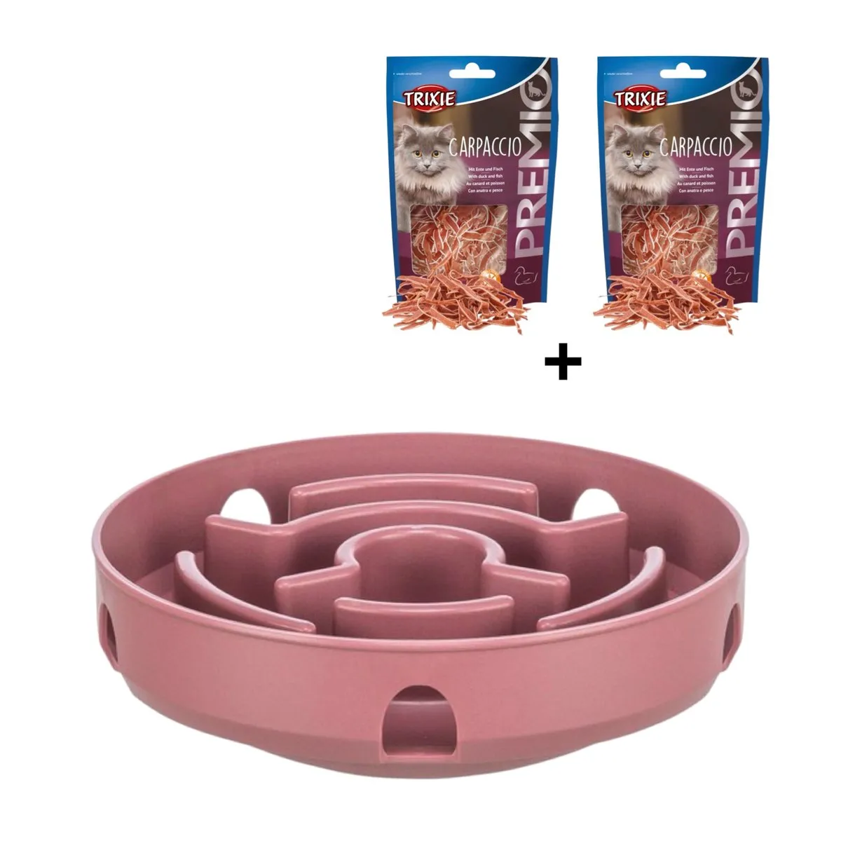 Trixie Cat Activity Rocking Maze + 2x Premio Carpaccio - Roze