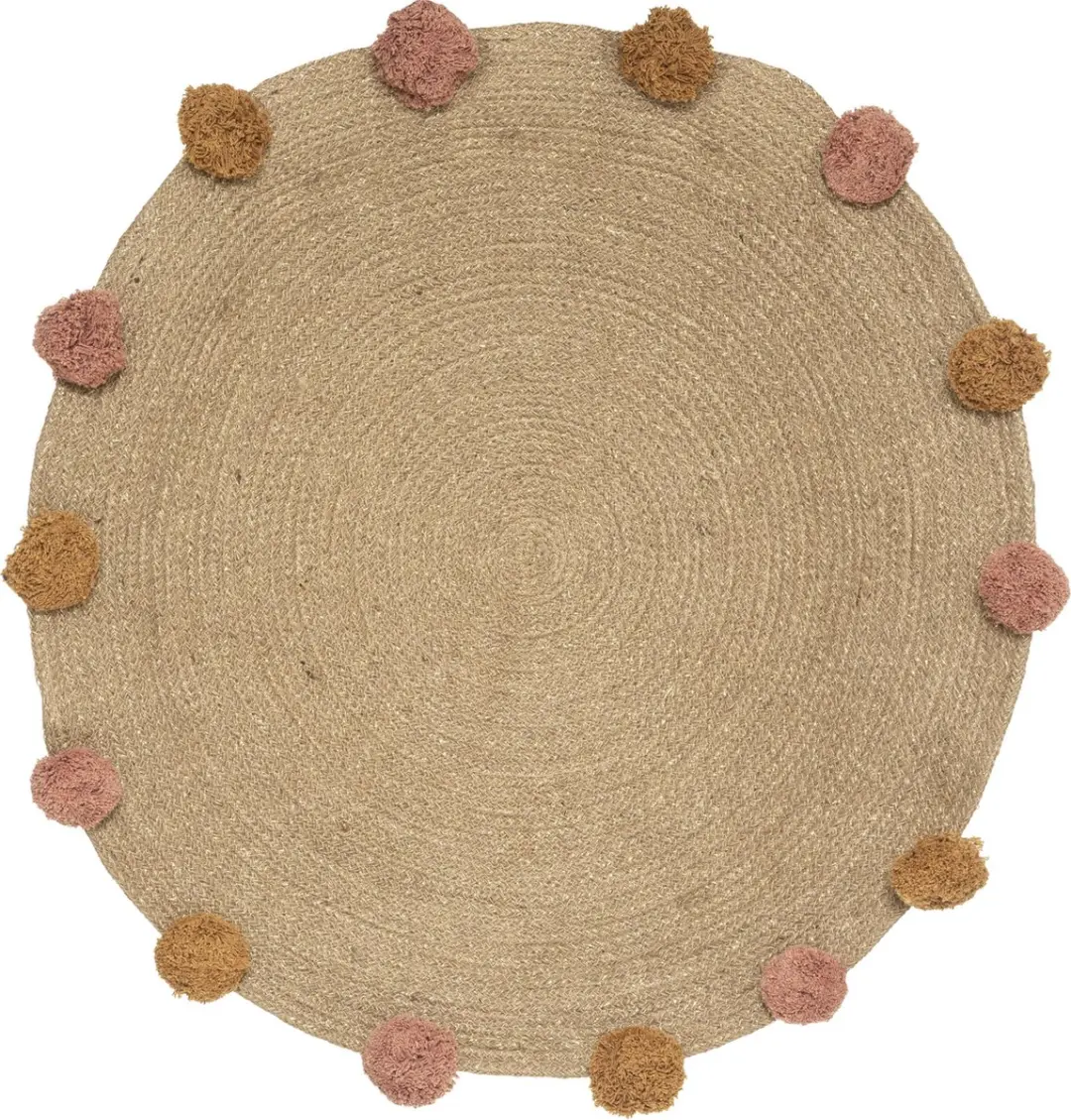 Atmposhera Vloerkleed Jute met pompons