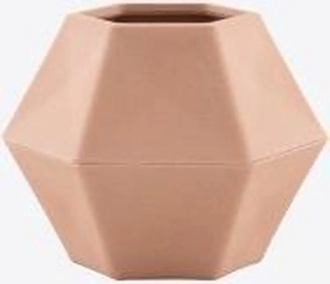 Point-Virgule geometrische vaas uit bamboevezel poederroze 10.8x9.5x8cm