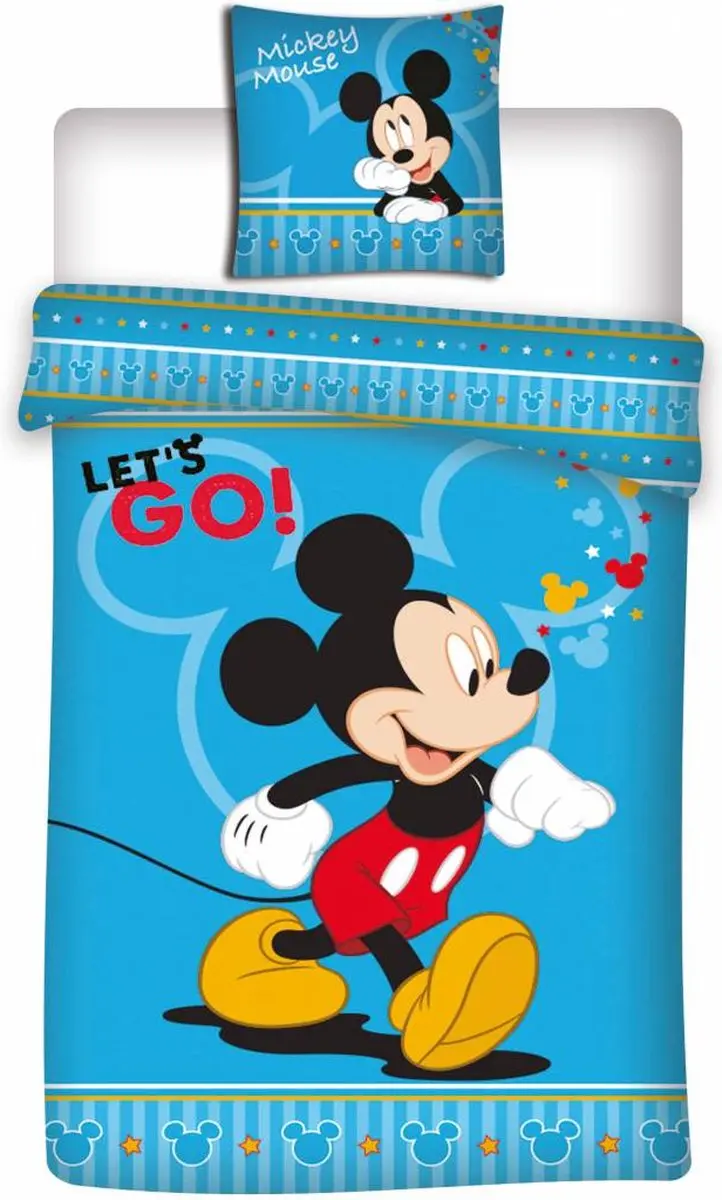 Disney Mickey Dekbedovertrek 140x200cm - Wit/Rood - afbeelding 4 van 5