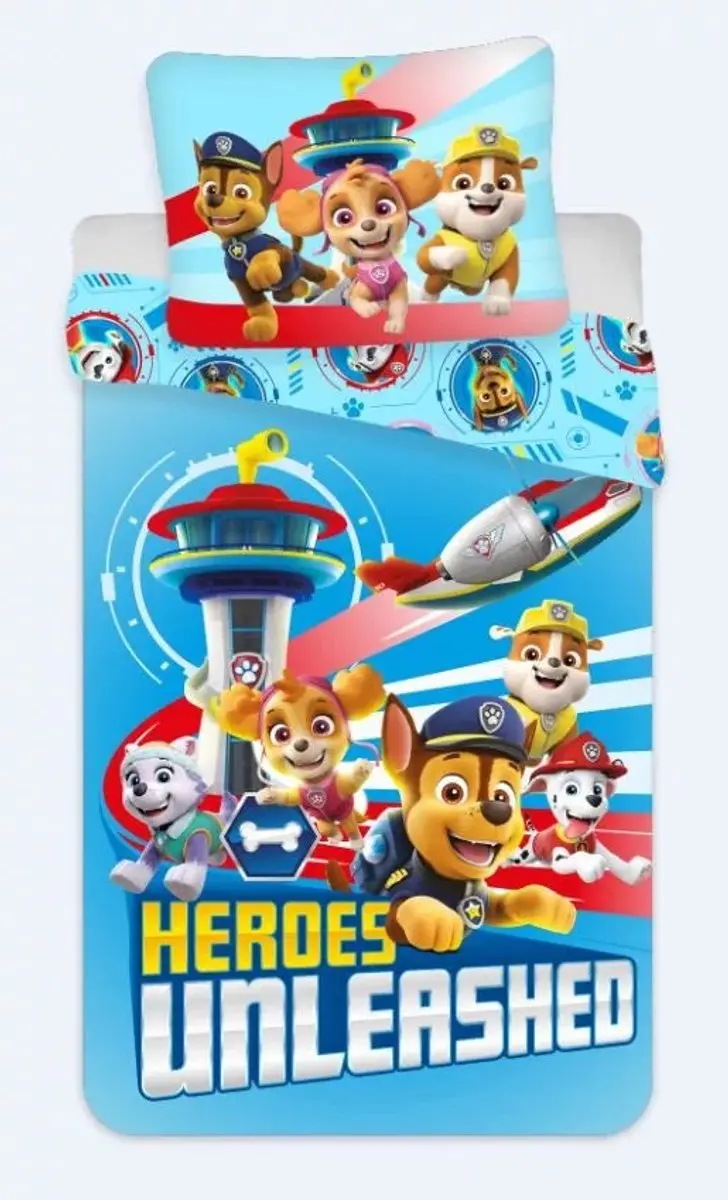 Paw Patrol dekbedovertrek happy blauw 140 x 200 cm