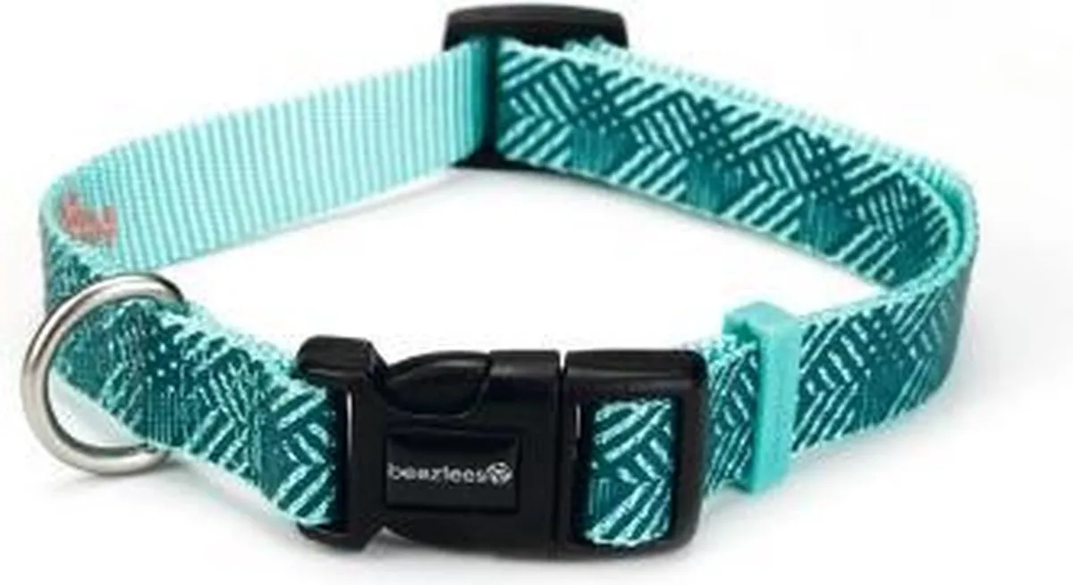 Beeztees Nylon Halsband Geo Donkergroen 26-40cm
