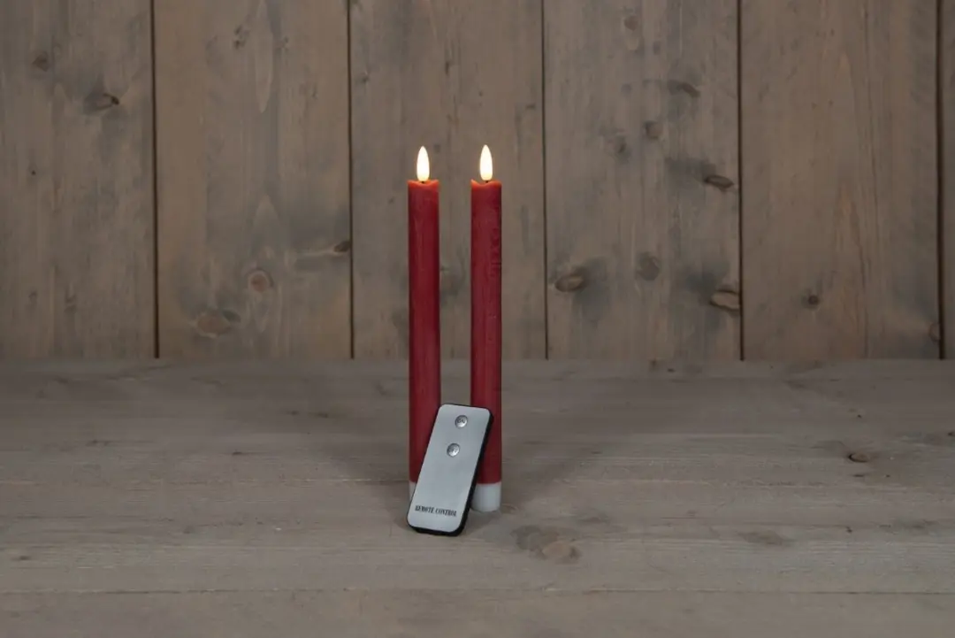 LED tafelkaars bordeaux met afstandsbediening