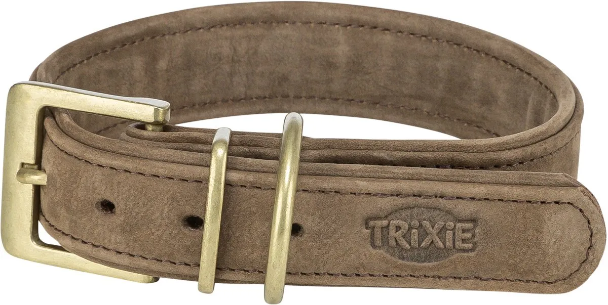 Trixie Halsband Pure Leer Bruin S 31-37cm