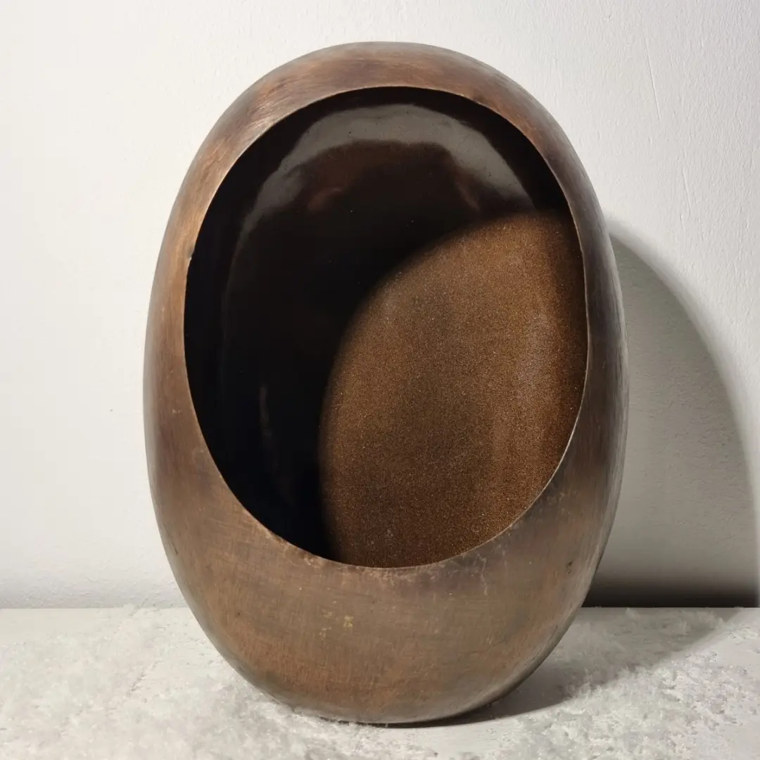 Countryfield Theelichthouder Eggy -9 x 23 cm-Brons-metaal