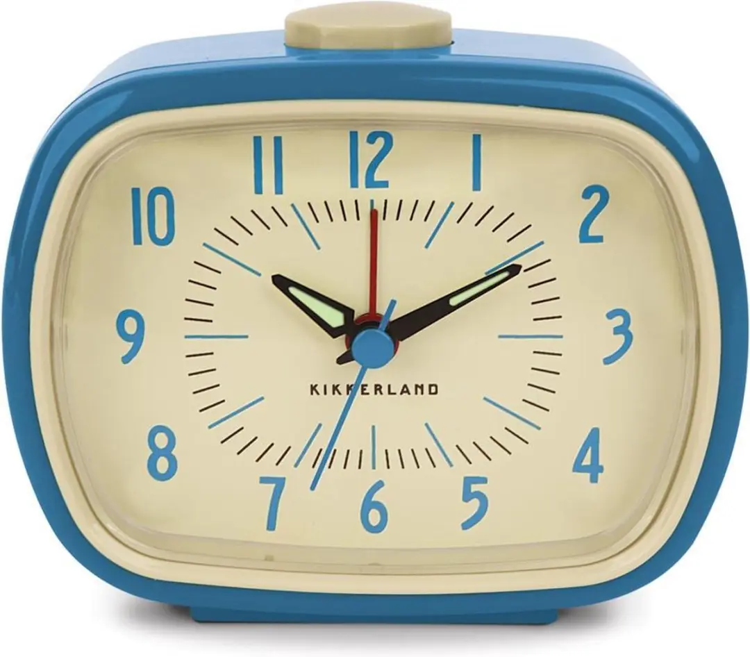 Kikkerland Retro Wekker - Blauw - afbeelding 5 van 5