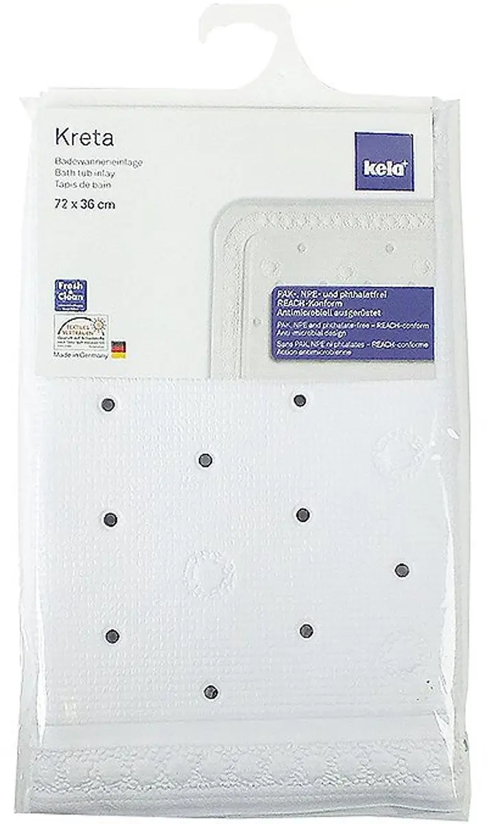 Kela Kreta Badmat Antislip 72x36cm - Wit - afbeelding 5 van 6