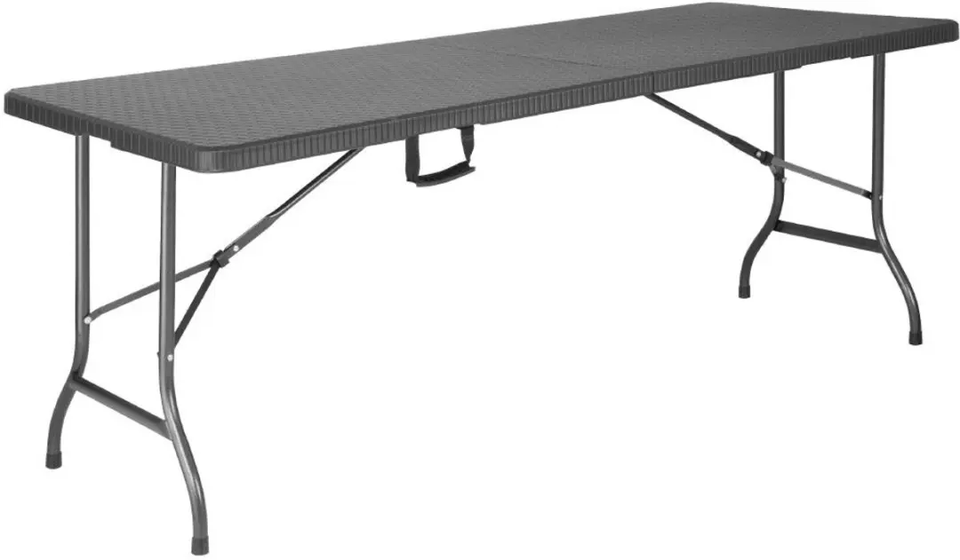 Bolero rattan rechthoekige opvouwbare tafel zwart 6ft