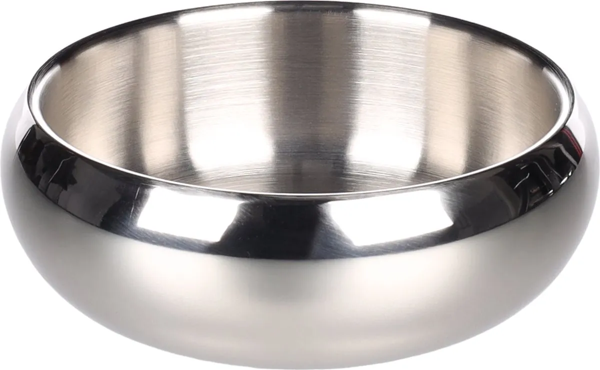 Flamingo Muna Eet- en Drinkbak RVS - Ø12cm - 370ml - Zilver